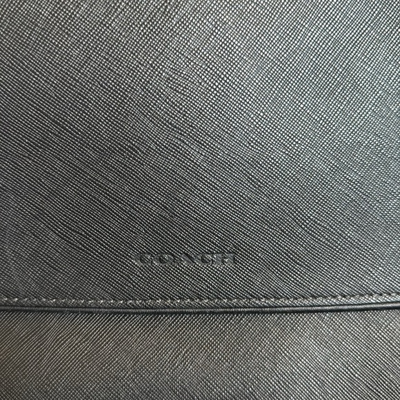 Coach Black Solid Leather Messenger Crossbody Adjustable Strap Shoulder Bag - Picture 2 of 12